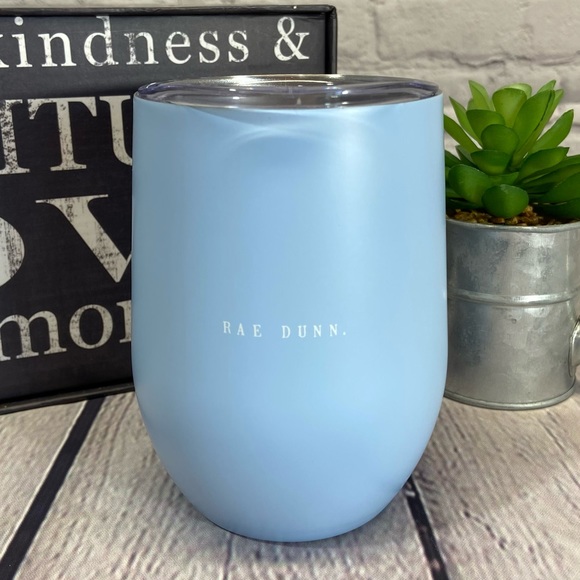 RAE DUNN BPA Free Double Walled SS Wine Glass With Lid-NEW - Picture 2 of 5